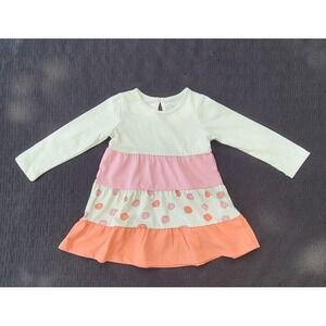 Planet Cotton Girls ColorDress Pumpkin LongSleeve Crew Neck Cotton 24m And 3T(2)